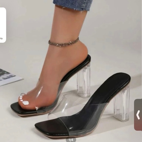 Clear strap chunky heels - Picture 1 of 8